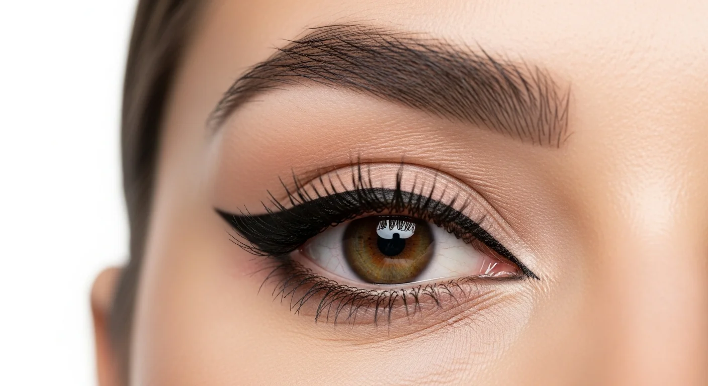 迪拜 Brows and Lips 美容院为一位女士打造了专业的永久眼线妆容。